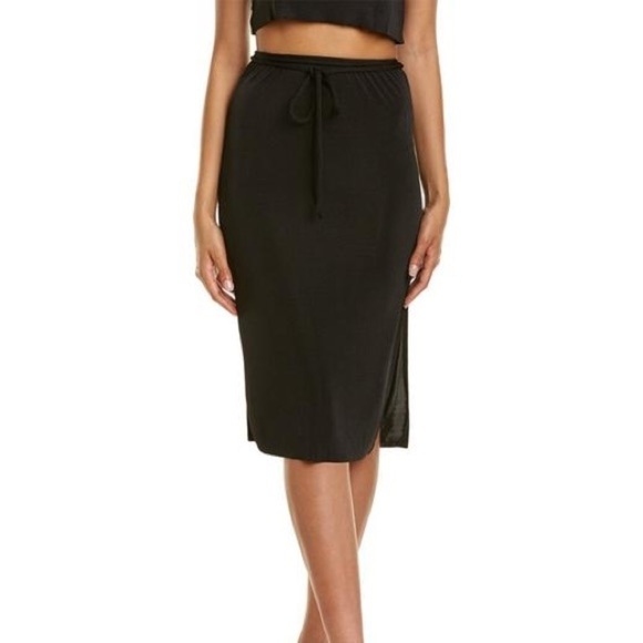 DANIELLE BERNSTEIN WEWOREWHAT Ribbed Cropped Tank Top Wrap Belt Midi Skirt Set - Picture 10 of 12